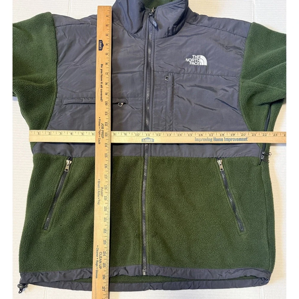 THE NORTH FACE Denali - Men's Polartec Fleece Jacket Green Gray Full Zip- Medium